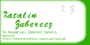katalin zuberecz business card